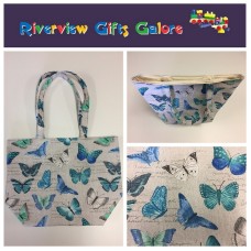 Large Tote Bag - Blue Butterfly Large Tote Bag - Blue Butterfly